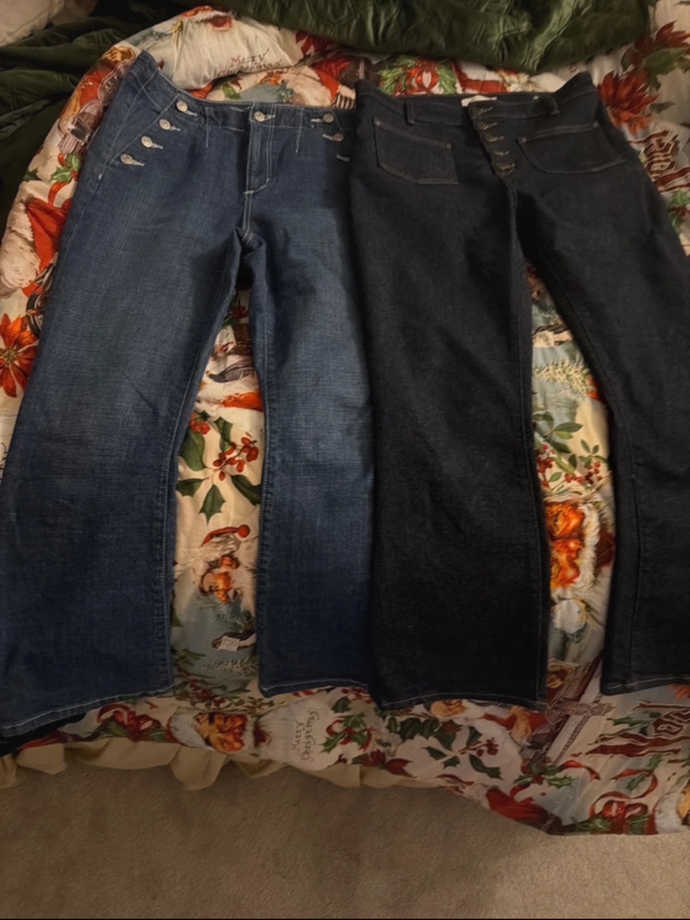 LOFT Women's Boot Cut Jeans — Light and Dark Blue Denim Duo